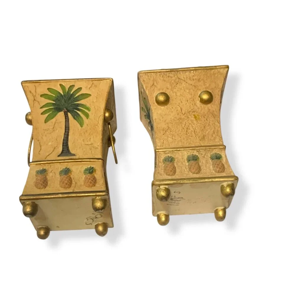 Palm Tree Pineapple Tooth Brush Holder & Cup Tropical‎ Decor MCM Y2K
